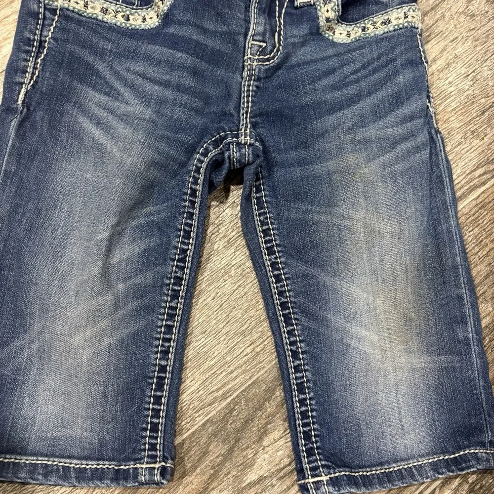 Vtg Miss Me Bermuda Shorts Girls Denim 2000s Y2K Sz 10 Rhinestones Embellished